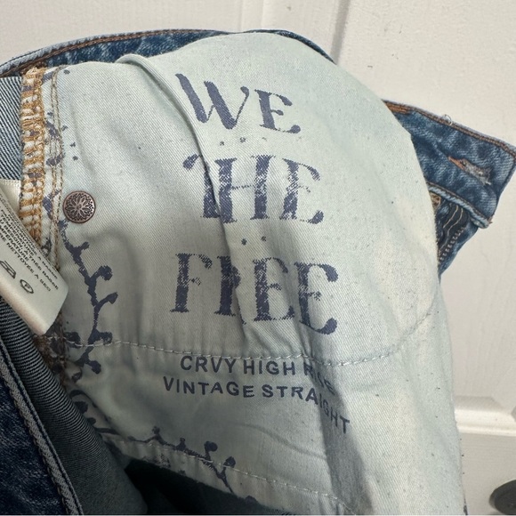 Free People We The Free Jeans Curvy High Rise Vintage Straight Size 31 - Picture 5 of 6